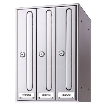 Front Vertical - Buzón de Comunidad, Cuerpo Inoxidable Satinado, Puerta Inoxidable Satinado