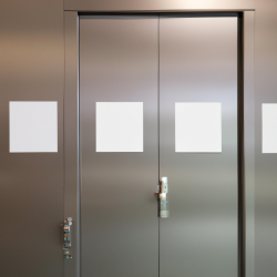 Placas de aluminio para puertas. Imagen generada con inteligencia artificial.