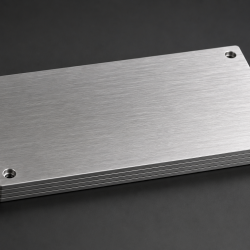 Placas de acero inoxidable. Imagen generada con inteligencia artificial.