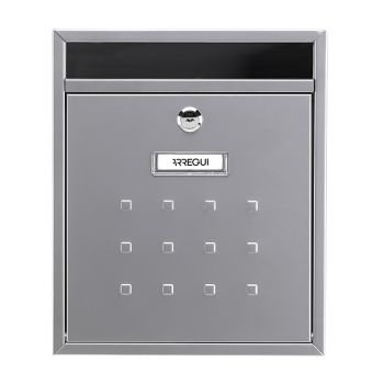 Mira - Buzón de Comunidad Vertical para Interior, Cuerpo y Puerta de Acero, Plata